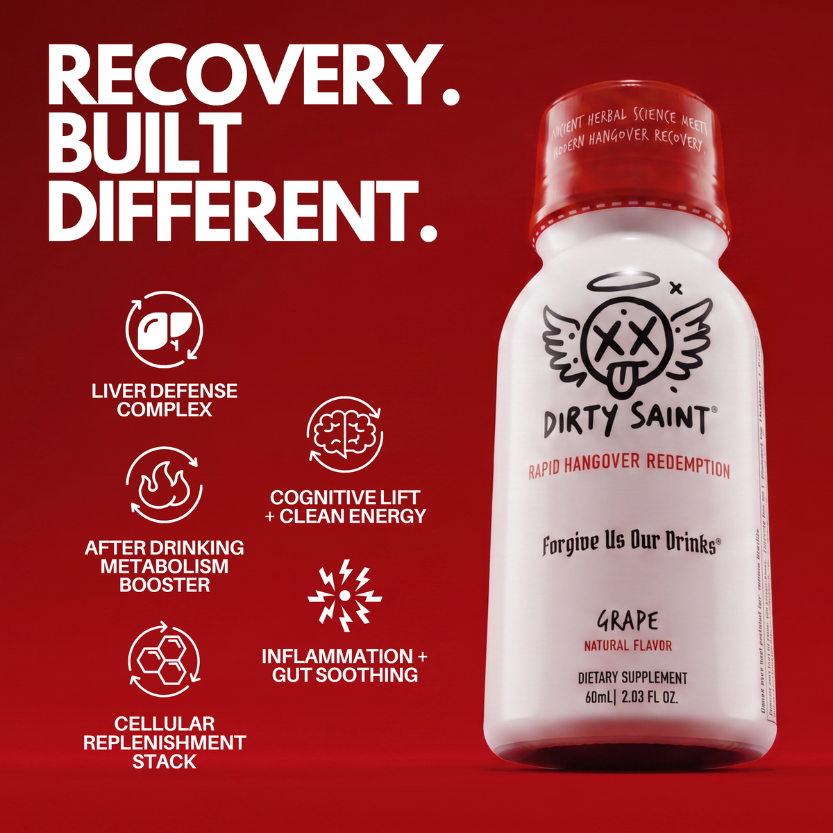 Rapid Hangover Recovery Shot in Natural Grape Flavor