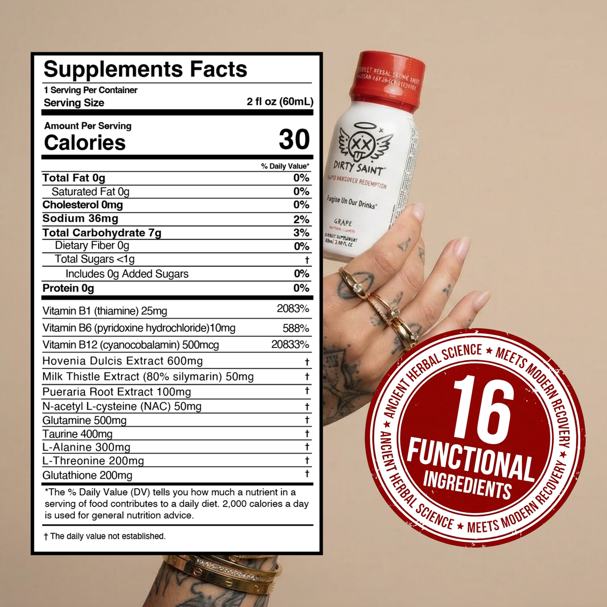 Rapid Hangover Recovery Shot in Natural Grape Flavor