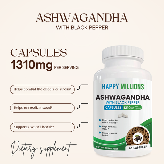 ASHWAGANDHA WITH BLACK PEPPER & MELATONIN PLUS