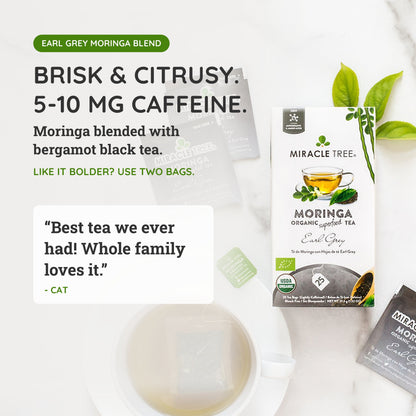 Organic Moringa Tea - Earl Grey - Low Caffeine Herbal Tea