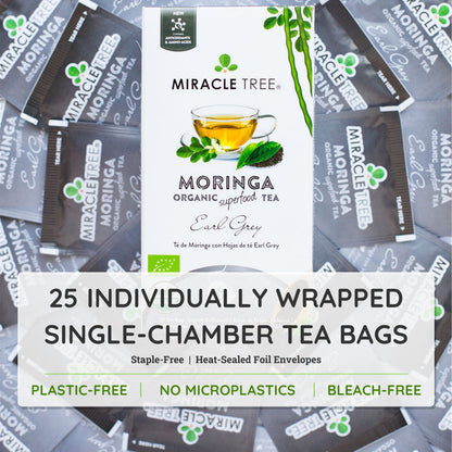 Organic Moringa Tea - Earl Grey - Low Caffeine Herbal Tea
