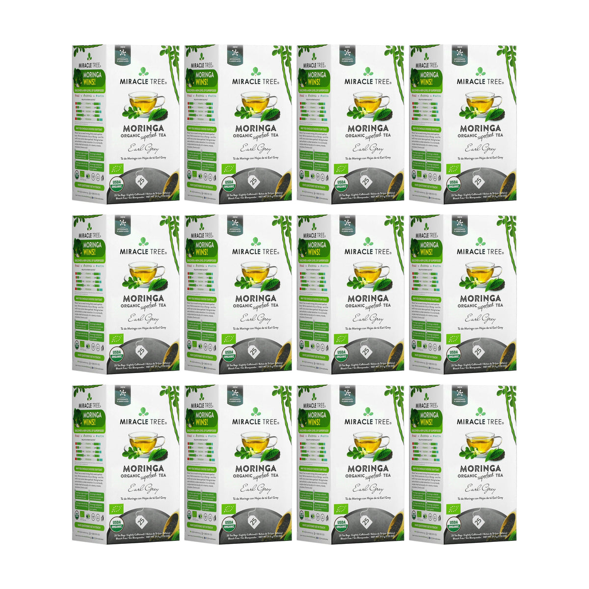 Organic Moringa Tea - Earl Grey - Low Caffeine Herbal Tea