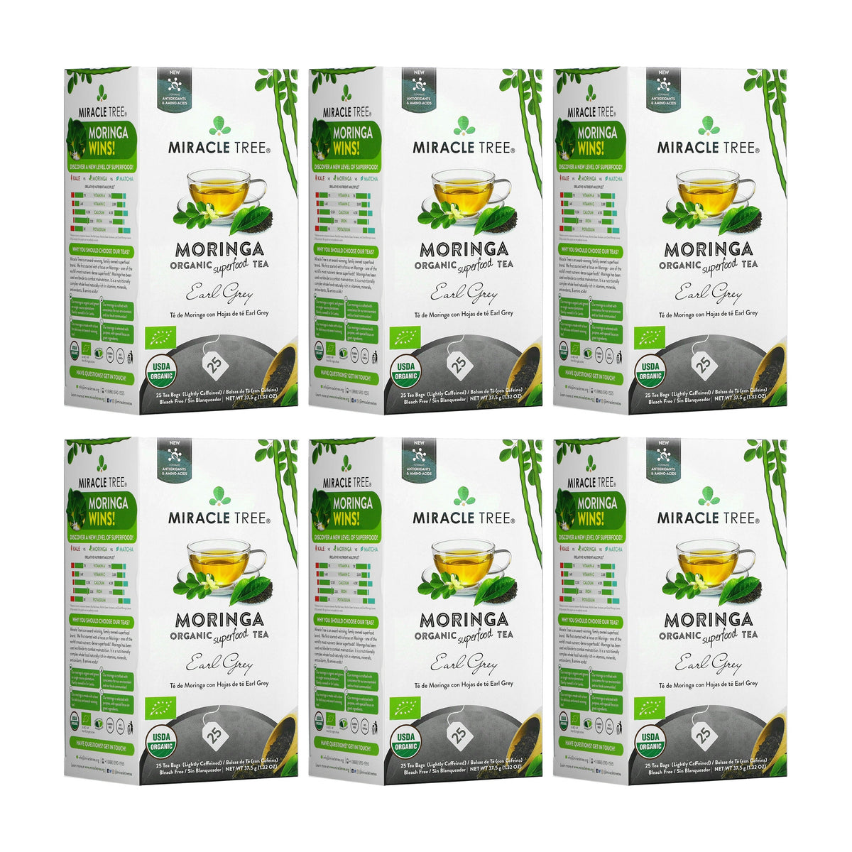 Organic Moringa Tea - Earl Grey - Low Caffeine Herbal Tea