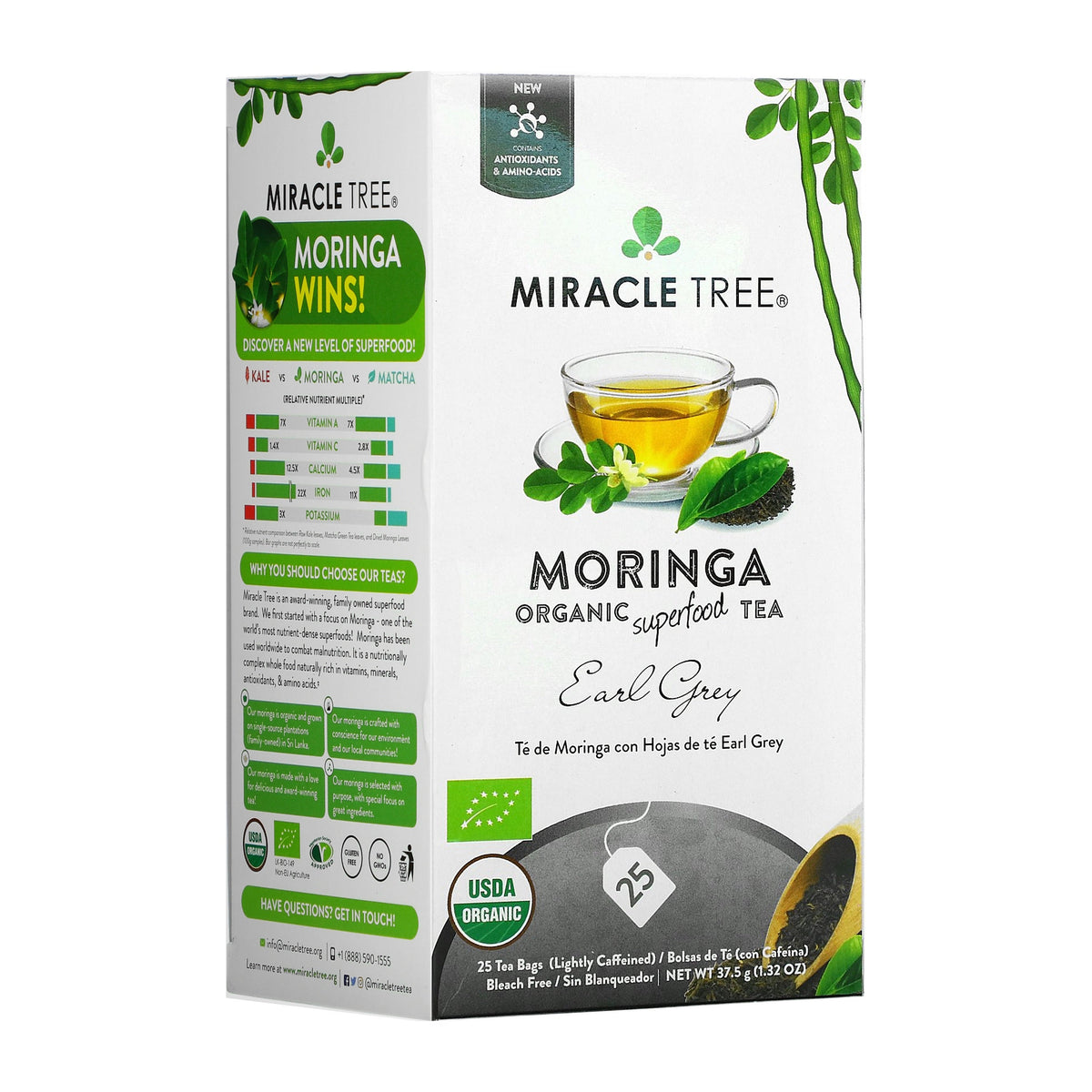 Organic Moringa Tea - Earl Grey - Low Caffeine Herbal Tea